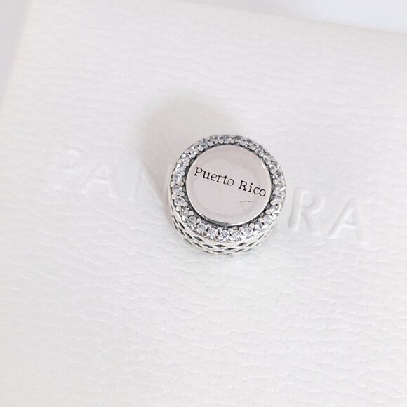Pandora Puerto Rico Flag Bead Charm Bracelet Pendant S925 Silver with box - Picture 5 of 7